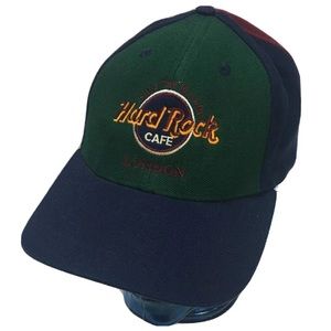 Vintage Hard Rock Cafe London Hat Cap All is One Color Block Snap Back